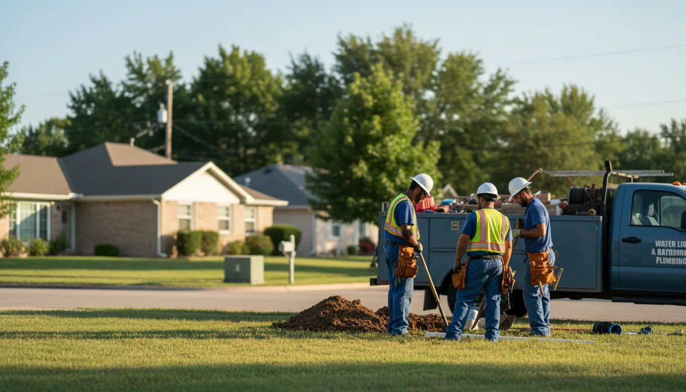 Residential water line and bathroom plumbing service in Adams, OR